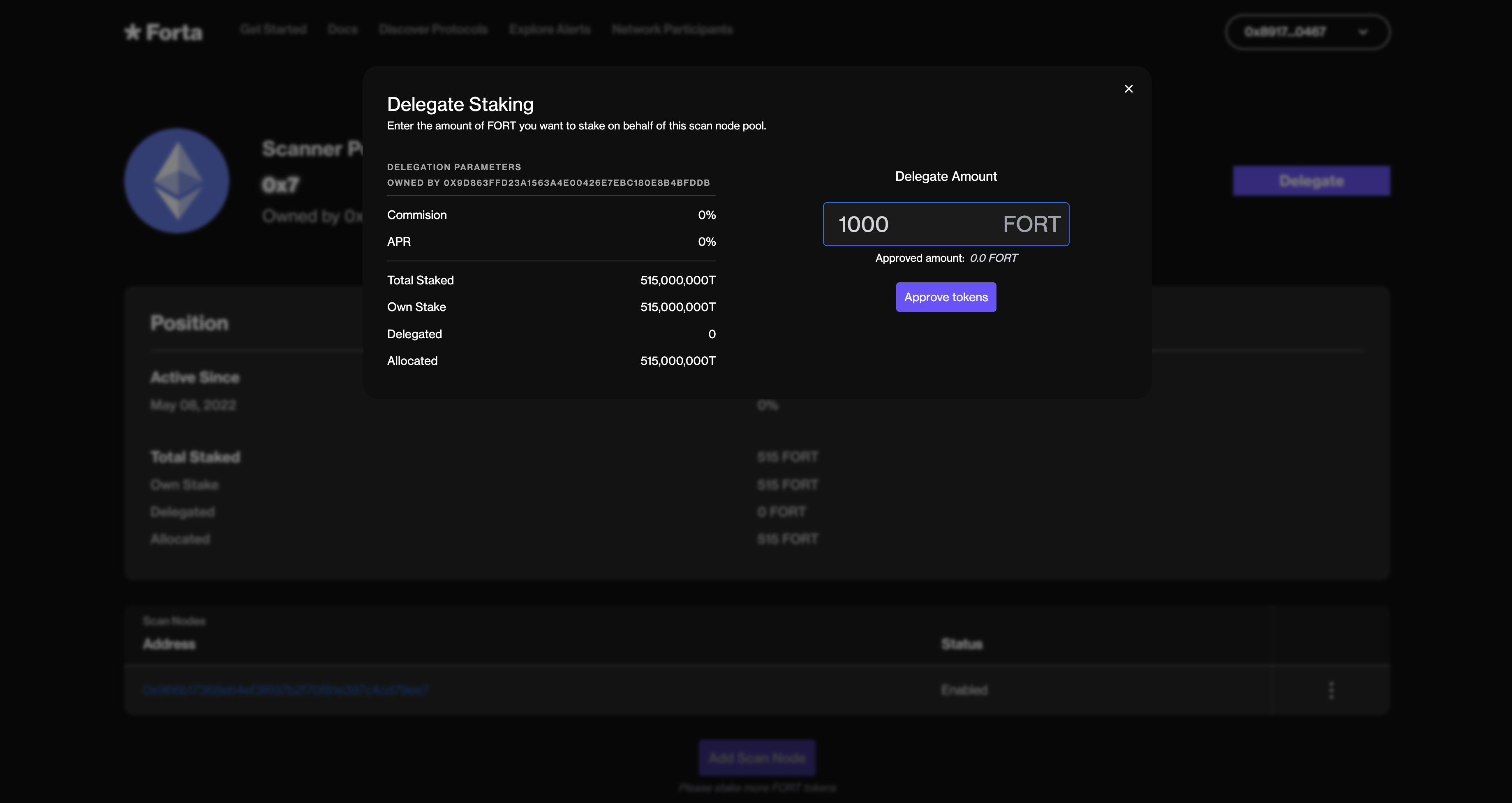 Delegated Staking Approve